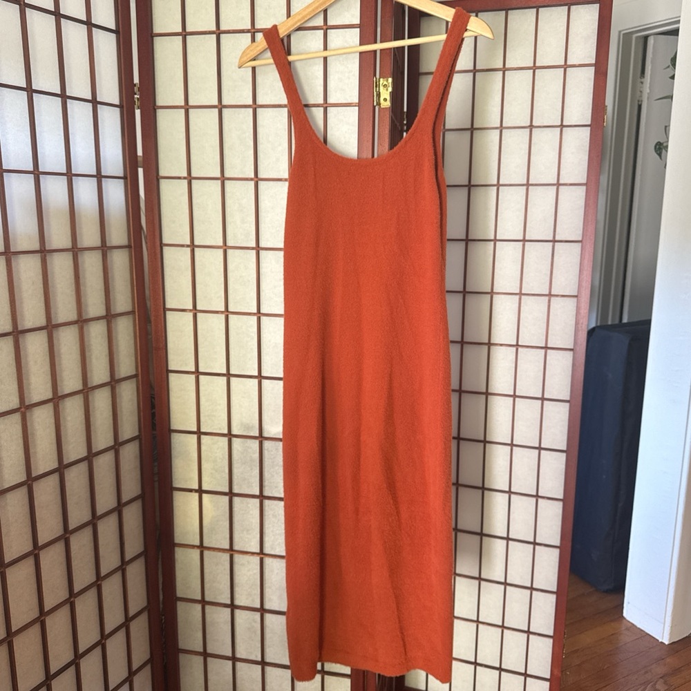 Aritzia Wilfred Free Orange Sleeveless Midi Dress Size Medium
